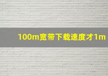 100m宽带下载速度才1m