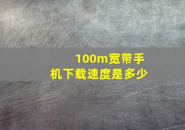 100m宽带手机下载速度是多少