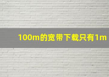 100m的宽带下载只有1m