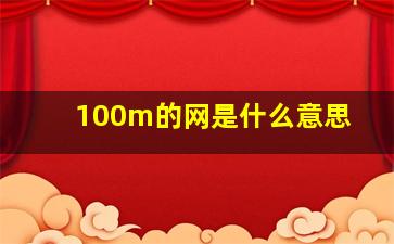 100m的网是什么意思