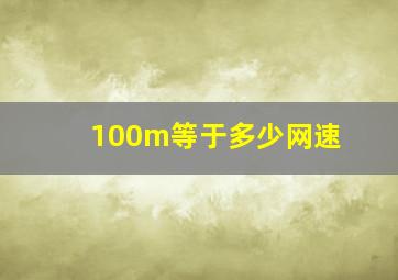 100m等于多少网速