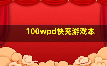 100wpd快充游戏本