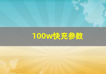 100w快充参数