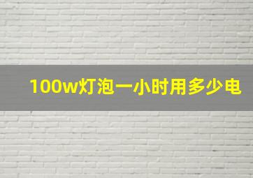 100w灯泡一小时用多少电