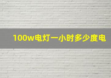 100w电灯一小时多少度电