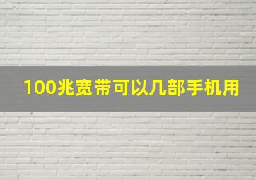 100兆宽带可以几部手机用