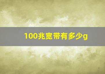 100兆宽带有多少g