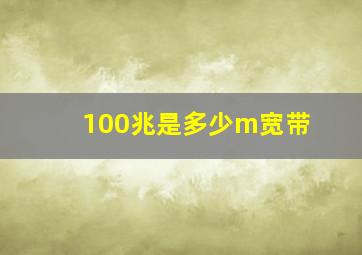 100兆是多少m宽带