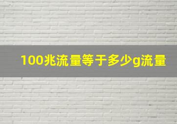 100兆流量等于多少g流量