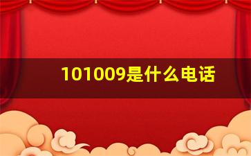 101009是什么电话