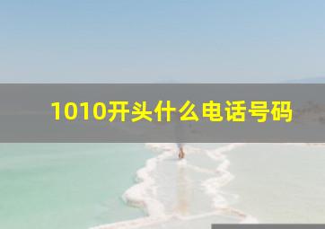 1010开头什么电话号码