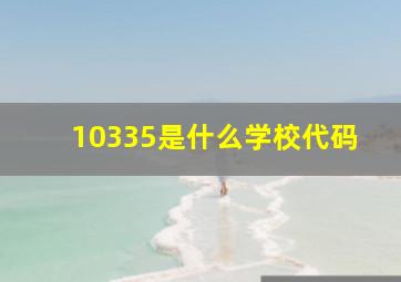 10335是什么学校代码