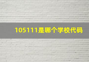 105111是哪个学校代码