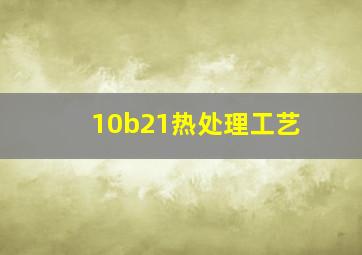 10b21热处理工艺