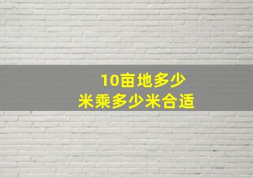 10亩地多少米乘多少米合适