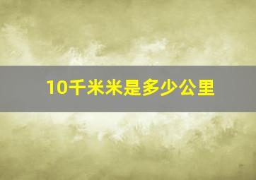 10千米米是多少公里