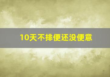 10天不排便还没便意