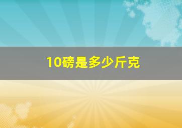 10磅是多少斤克