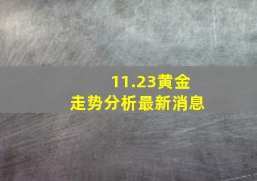 11.23黄金走势分析最新消息