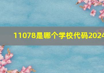 11078是哪个学校代码2024