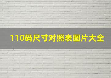 110码尺寸对照表图片大全