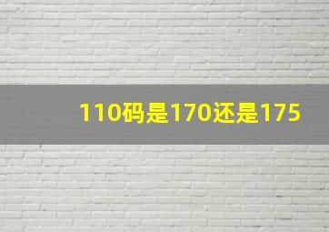 110码是170还是175