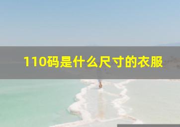 110码是什么尺寸的衣服