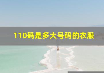 110码是多大号码的衣服