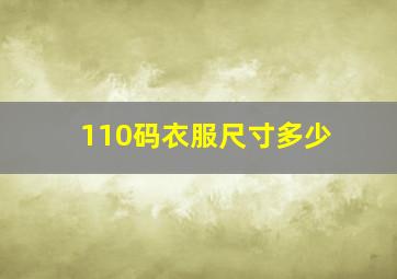 110码衣服尺寸多少