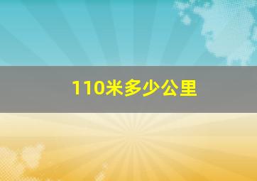 110米多少公里