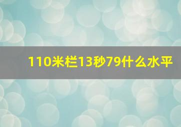 110米栏13秒79什么水平