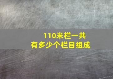 110米栏一共有多少个栏目组成