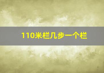 110米栏几步一个栏