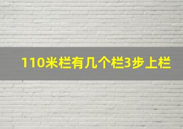 110米栏有几个栏3步上栏