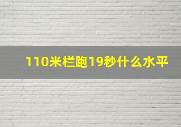 110米栏跑19秒什么水平