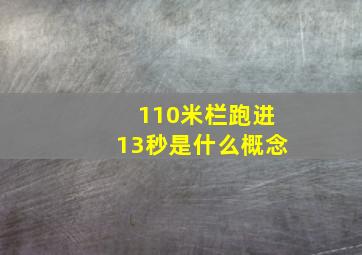 110米栏跑进13秒是什么概念