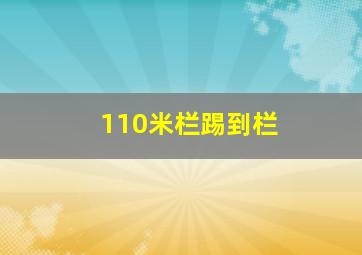 110米栏踢到栏