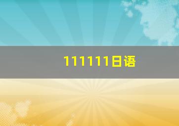 111111日语