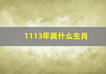 1113年属什么生肖