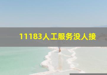 11183人工服务没人接