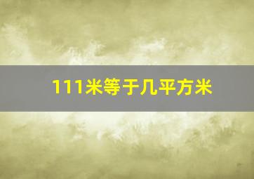 111米等于几平方米