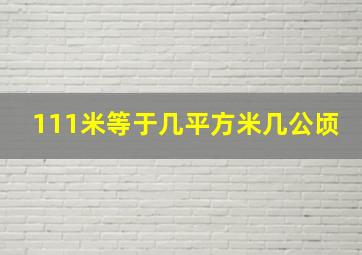 111米等于几平方米几公顷