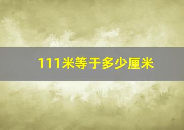 111米等于多少厘米