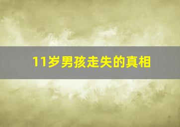 11岁男孩走失的真相