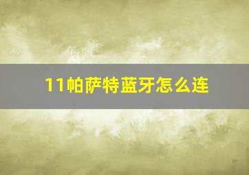 11帕萨特蓝牙怎么连