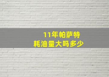 11年帕萨特耗油量大吗多少