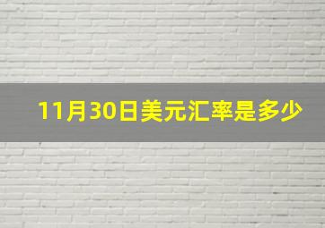 11月30日美元汇率是多少