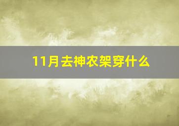 11月去神农架穿什么