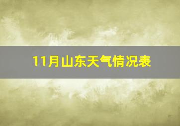 11月山东天气情况表