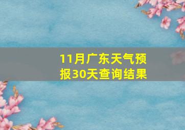 11月广东天气预报30天查询结果